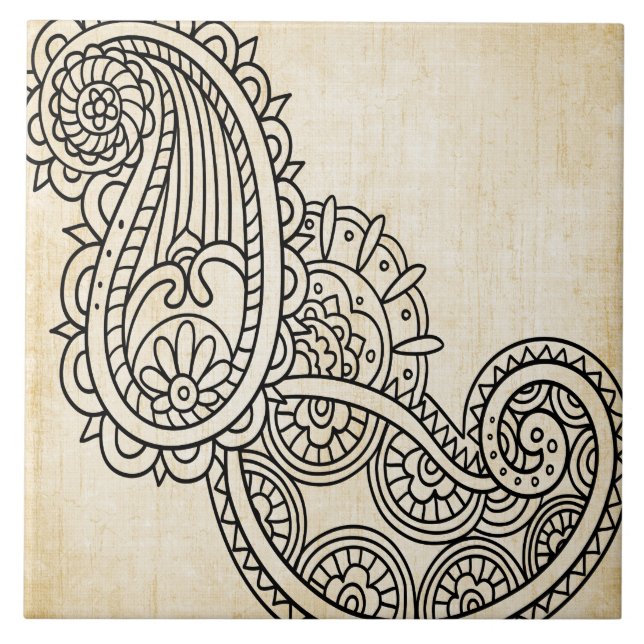 Azulejo Beige Mehndi Motif (Frente)