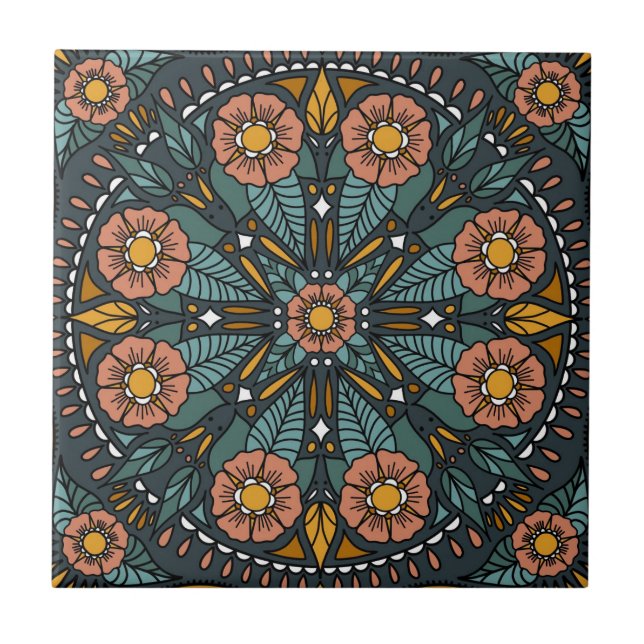 Azulejo Bohemian Floral Cerâmico (Frente)