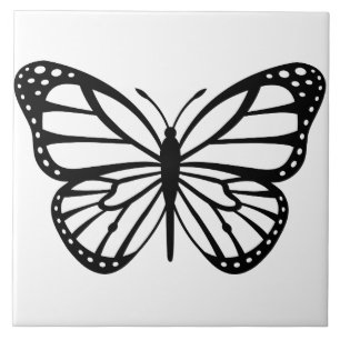 Azulejo - Borboleta Preta e Branca