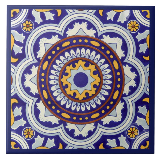 Azulejo - Borda Azul Estilo Mexicano (Frente)