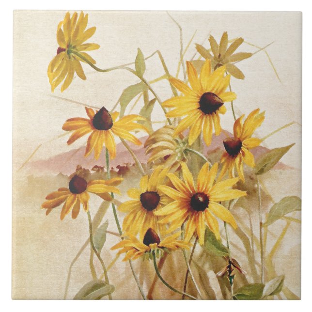 Azulejo botânico da flor floral do Wildflower (Frente)