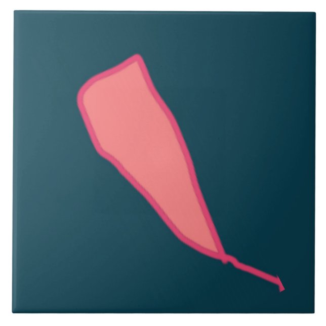 Azulejo botânico simples de design cerâmica (Frente)