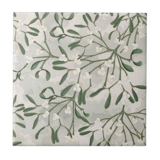 Azulejo Botânico Verde de Musgo Natal Cozinha
