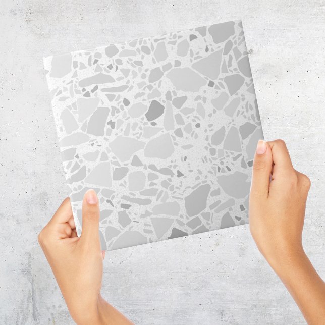 Azulejo Branca Moderno e Simples Terrazzo (Modern White Terrazzo Tile)