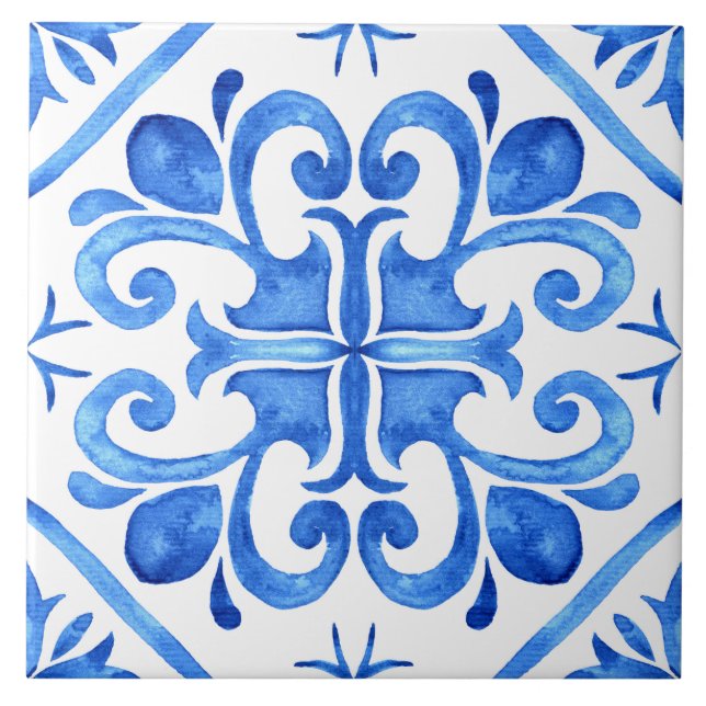 Azulejo branco-azul português (Frente)
