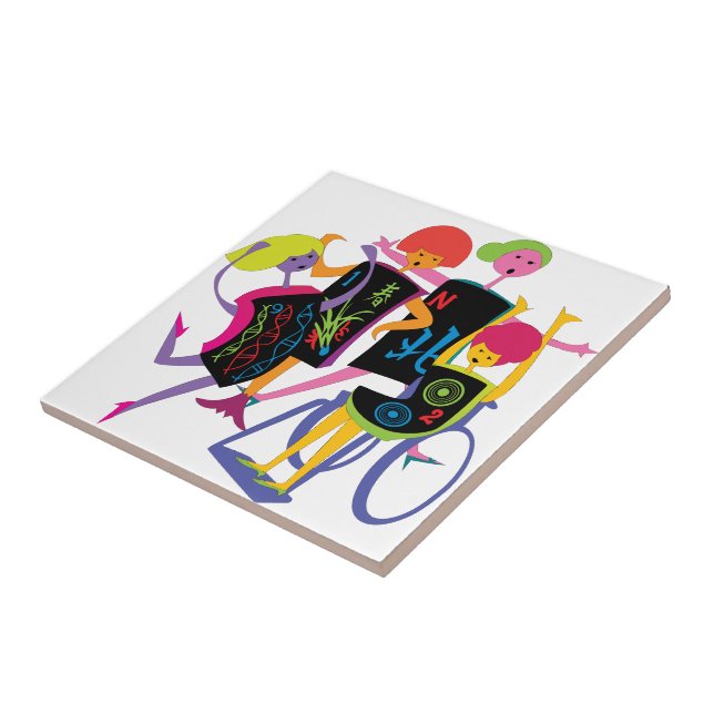 Azulejo Branco da dança feliz Mah Jongg (Lateral)