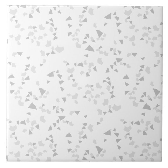 Azulejo Branco de Cinzas Terrazzo Simples Moderno (Frente)
