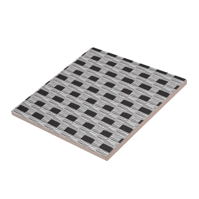 Azulejo Branco e Preto Xadrez Quadrado (Lateral)