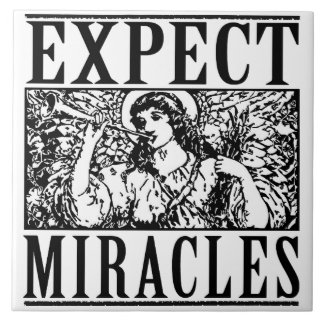 Azulejo branco Expect Miracles 6" sq
