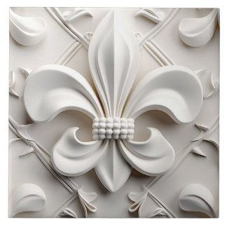 Azulejo Branco Fleur De Lis