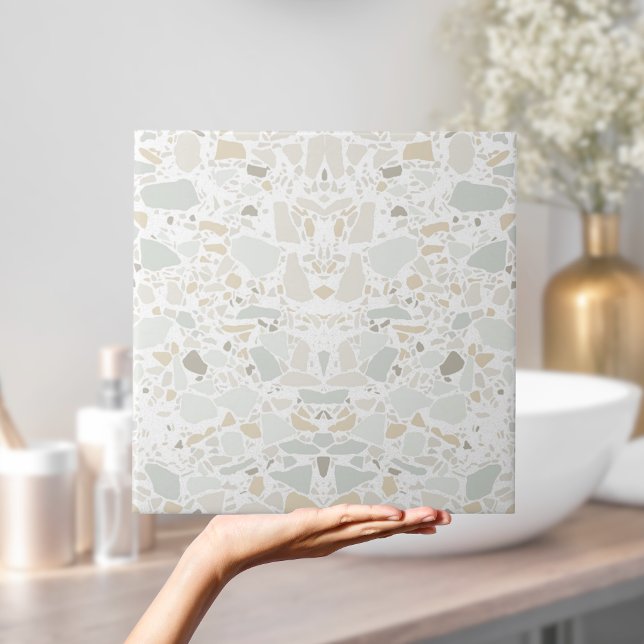 Azulejo Branco moderno e simples Terrazzo (Modern Simple Terrazzo White Tile
)