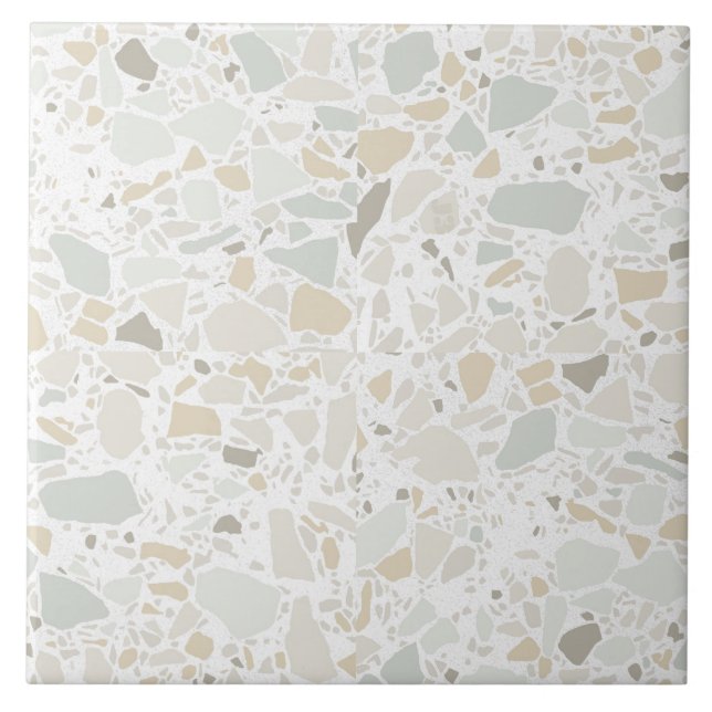 Azulejo Branco moderno e simples Terrazzo (Frente)