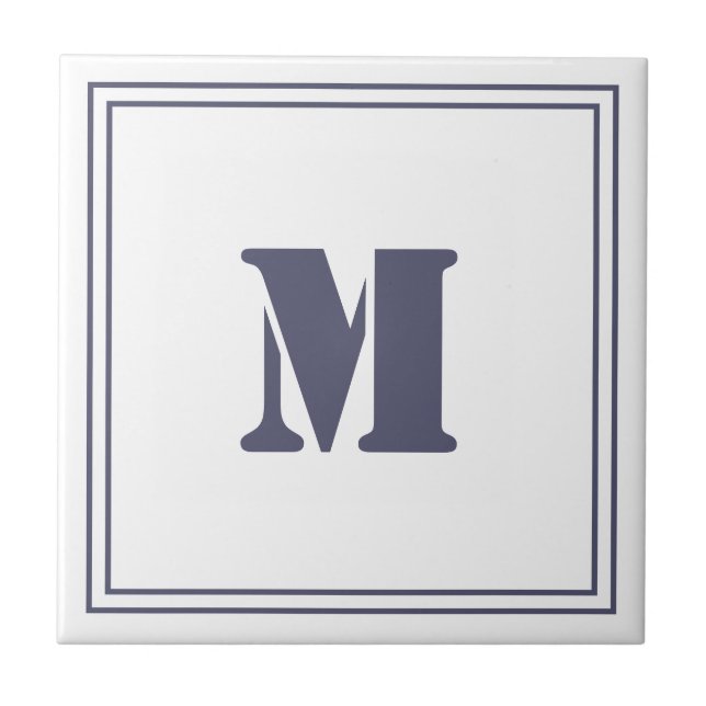 Azulejo Branco Monograma de Quadro (Frente)