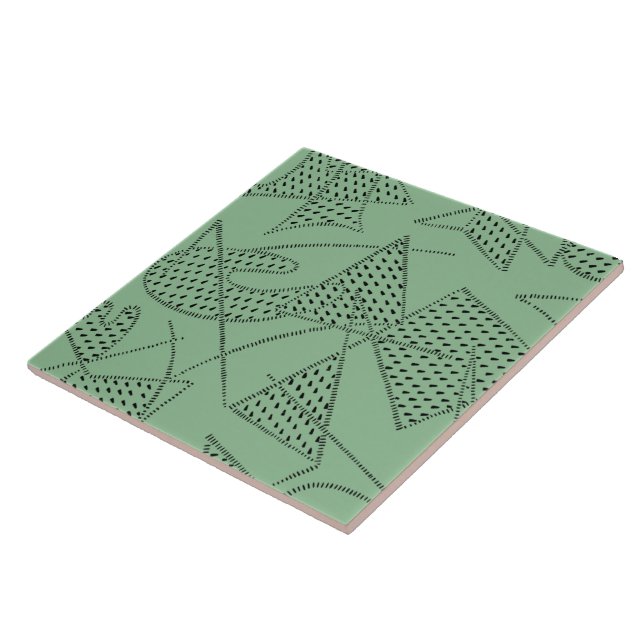Azulejo: BUMERANGUE ATÔMICO - VERDE DE SEAFOAM (Lateral)
