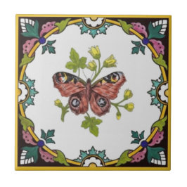 Azulejo C.1870 Colorido Minton Butterfly Repro