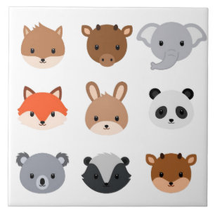 Azulejo - Cabeças de Bebês Animais