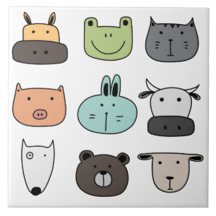 Azulejo - Cabeças Divertidas de Animais