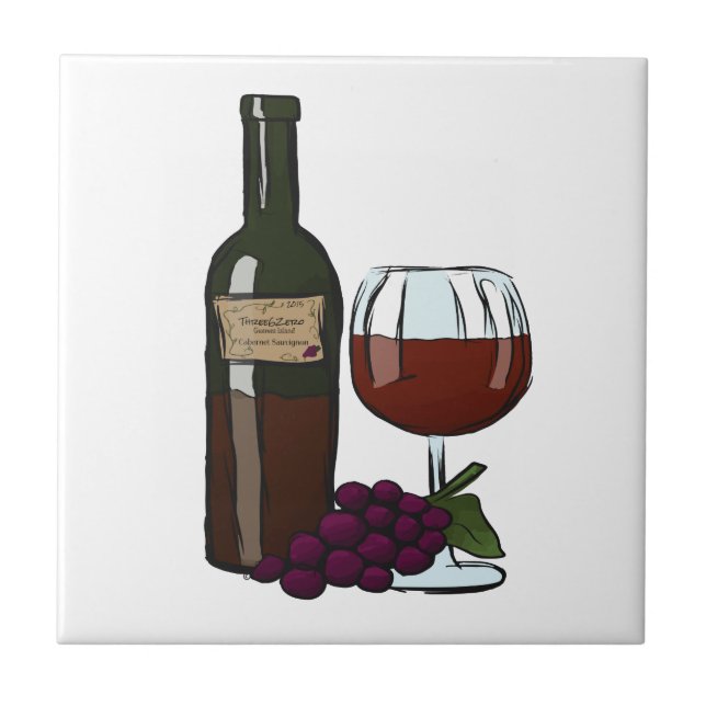 Azulejo cabernet de Backsplash da cozinha - vinho (Frente)