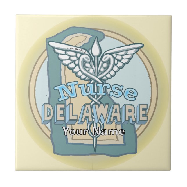Azulejo Caduceu da Enfermeira de Delaware (Frente)