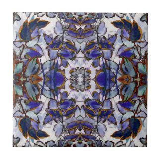 Azulejo Caleidoscópio de Folhas Azuis