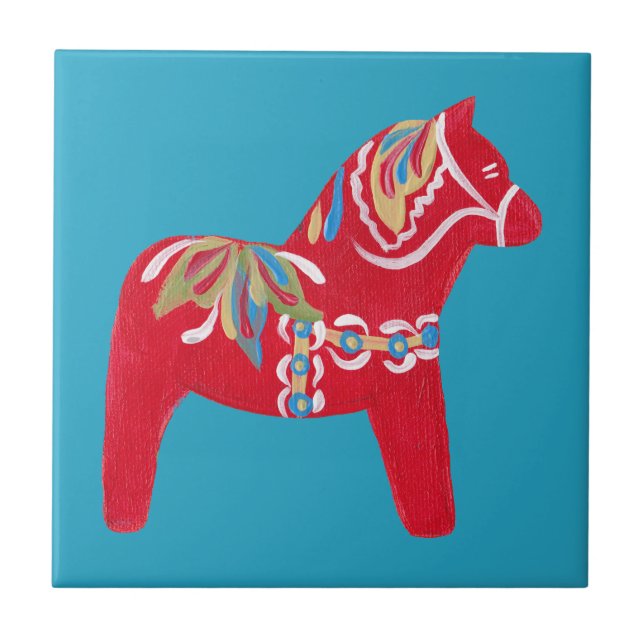 Azulejo Cavalo Dala Vermelho (Frente)