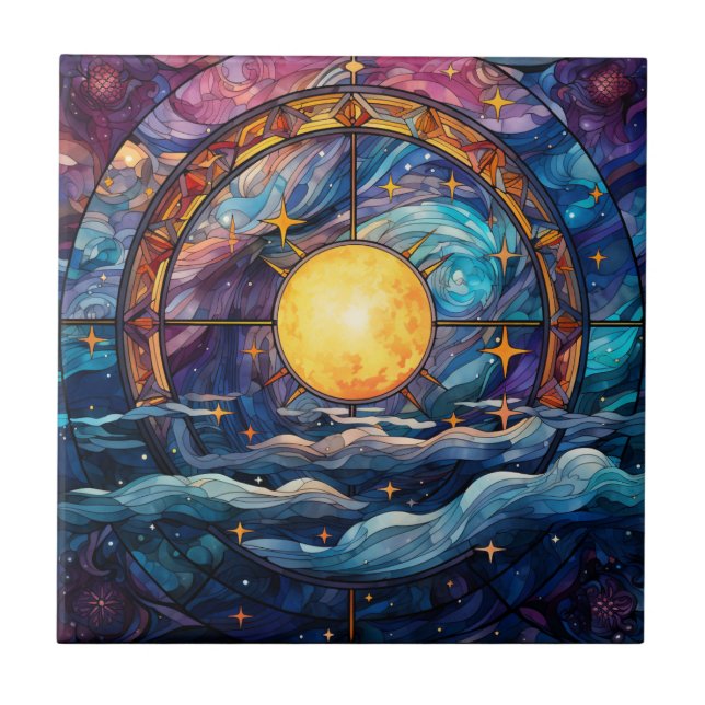 Azulejo celestial de vidro cerâmico (Frente)