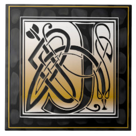 Azulejo Celular Black Stone J Monograma