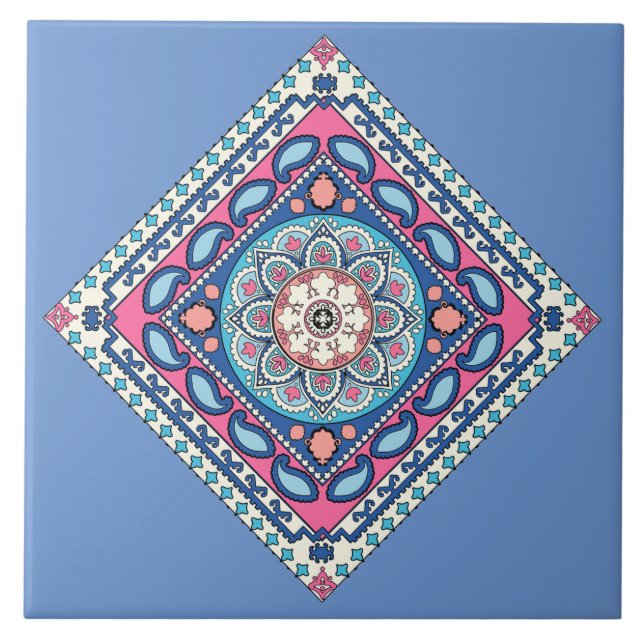 Azulejo Cerâmica Flor Paisley™ (Frente)