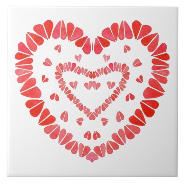 Azulejo Cerâmico 15X15 cm CORAÇÕES (Frente)