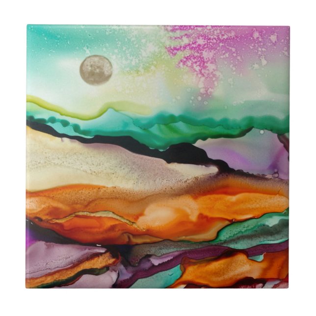 Azulejo cerâmico Abstrato colorido (Frente)