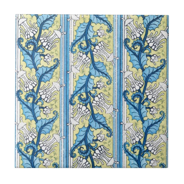 Azulejo cerâmico Amarelo-Coroa Blu Art Nouveau (Frente)