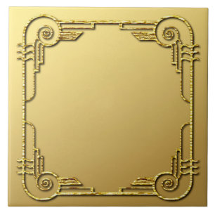 Azulejo cerâmico Art Deco com estilo Dourado