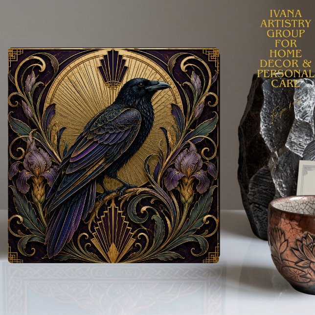 AZULEJO CERÂMICO ART DÉCO EXÓTICO CORVO (Criador carregado)