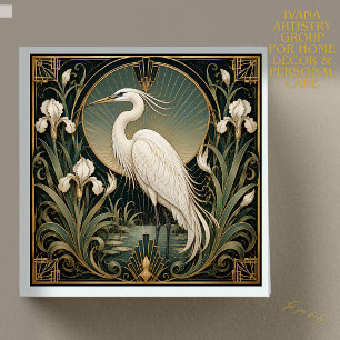 AZULEJO CERÂMICO ART DÉCO GARÇA BRANCA, ACENTO VIN