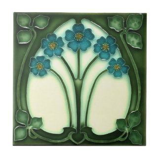 Azulejo cerâmico - Art Nouveau Esqueça-me de Não