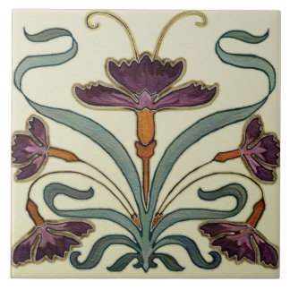 Azulejo cerâmico - Arte Floral Roxa Nouveau