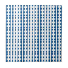 Azulejo Cerâmico Azul e Branco Listrado Quadrado