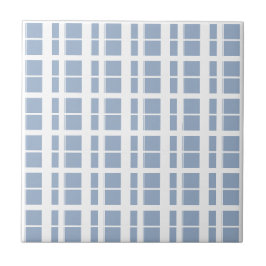 Azulejo Cerâmico Azul e Branco Listrado Quadrado
