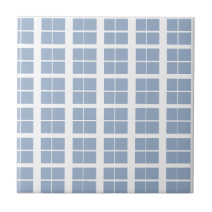 Azulejo Cerâmico Azul e Branco Listrado Quadrado