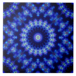 Azulejo Cerâmico Azul e Preto
