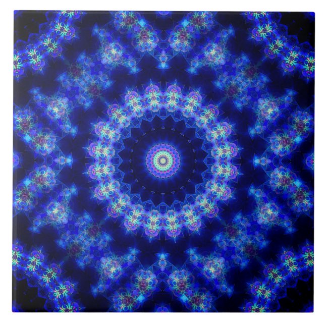 Azulejo Cerâmico Azul e Preto (Frente)