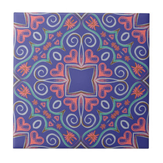Azulejo cerâmico azul roxo