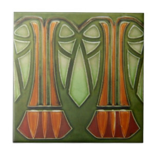 Azulejo cerâmico - Azulejo verde da árvore de palm