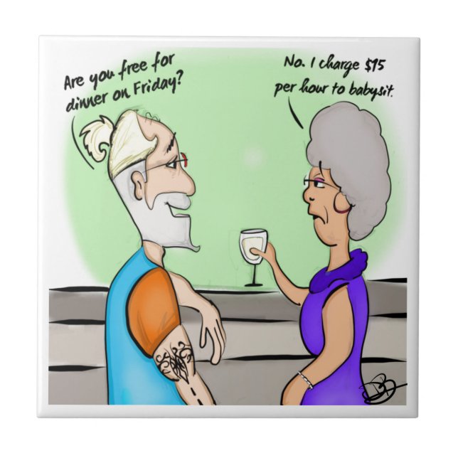 Azulejo cerâmico Babysitter (Frente)