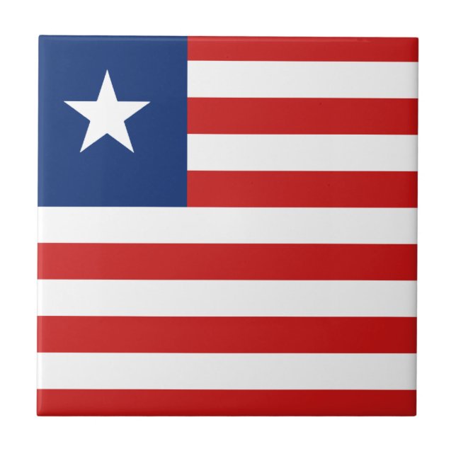 Azulejo Cerâmico Bandeira da Libéria (Frente)