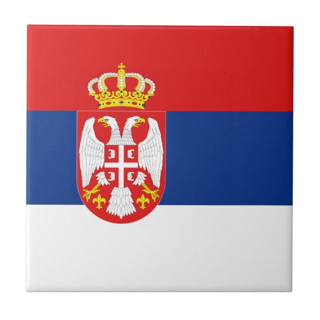 Azulejo Cerâmico Bandeira da Sérvia (Frente)