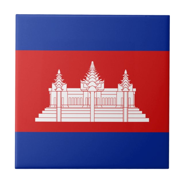 Azulejo Cerâmico Bandeira do Camboja (Frente)