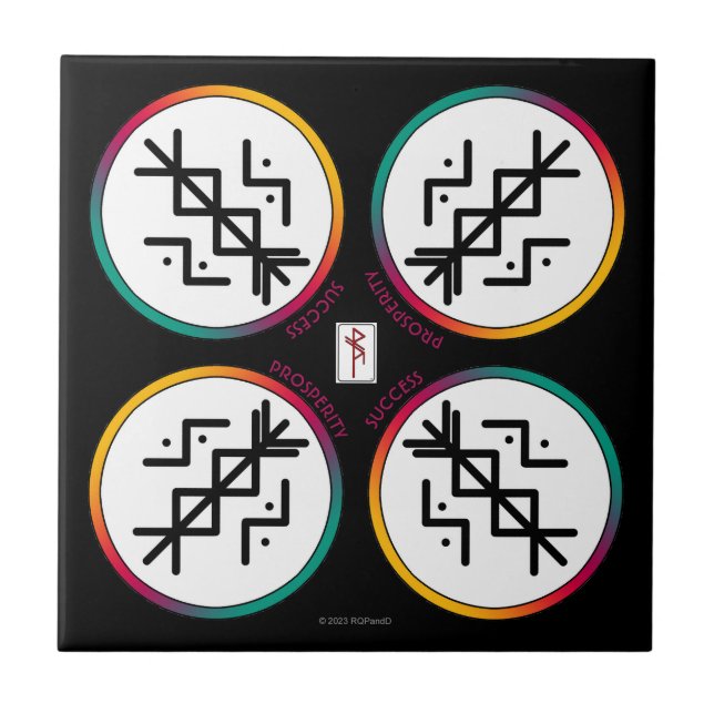 Azulejo cerâmico Bindrunity de sucesso e prosperid (Frente)