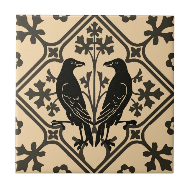 Azulejo cerâmico Black Raven (Frente)