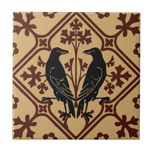 Azulejo cerâmico Black Raven (Frente)
